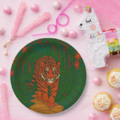 Cloisonne Art Tiger on the Jungle Path ペーパープレート (パーティー)