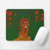 Cloisonne Art Tiger on the Jungle Path マウスパッド (マウス)