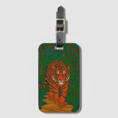 Cloisonne Art Tiger on the Jungle Path ラゲッジタグ (正面縦)