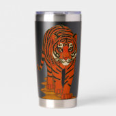 Cloisonne Art Tiger on the Jungle Path 保温保冷タンブラー (正面)