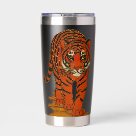Cloisonne Art Tiger on the Jungle Path 保温保冷タンブラー