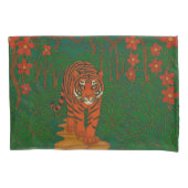 Cloisonne Art Tiger on the Jungle Path 枕カバー (正面)
