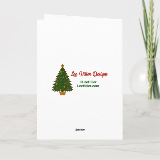 Cloisonne Art Whimsical Forest Classic Christmas  カード (裏面)