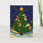 Cloisonne Art Whimsical Forest Classic Christmas  カード (正面)