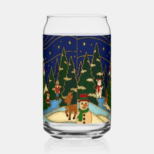 Cloisonne Art Whimsical Forest Classic Christmas ガラス缶 (右)