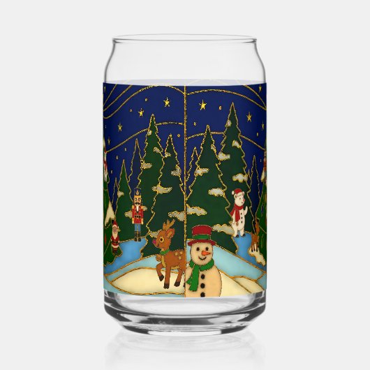 Cloisonne Art Whimsical Forest Classic Christmas  ガラス缶 (左)
