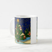 Cloisonne Art Whimsical Forest Classic Christmas  コーヒーマグカップ (正面左)