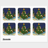 Cloisonne Art Whimsical Forest Classic Christmas スクエアシール (シート)