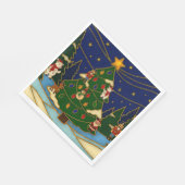 Cloisonne Art Whimsical Forest Classic Christmas  スタンダードランチョンナプキン (角)