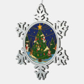 Cloisonne Art Whimsical Forest Classic Christmas スノーフレークピューターオーナメント (右)