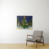 Cloisonne Art Whimsical Forest Classic Christmas  タペストリー (インサイチュ(横))