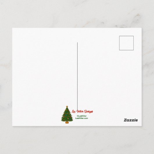 Cloisonne Art Whimsical Forest Classic Christmas  ポストカード (裏面)