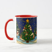 Cloisonne Art Whimsical Forest Classic Christmas  マグカップ (左)