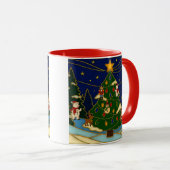 Cloisonne Art Whimsical Forest Classic Christmas  マグカップ (正面右)