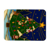 Cloisonne Art Whimsical Forest Classic Christmas  マグネット (横)