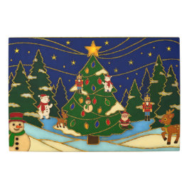 Cloisonne Art Whimsical Forest Classic Christmas  メタルプリント