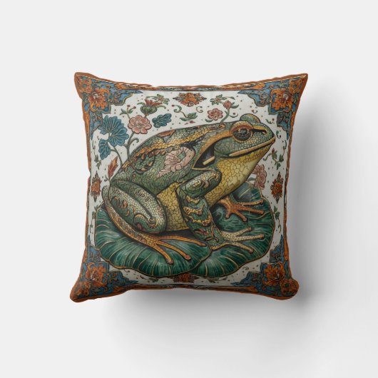 Cloisonne Frog on Lily Pad クッション (裏面)