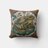 Cloisonne Frog on Lily Pad クッション (正面)