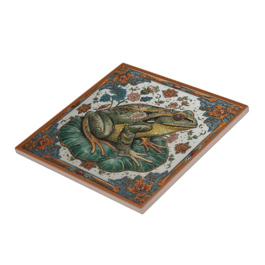 Cloisonne Frog on Lily Pad タイル (側面)