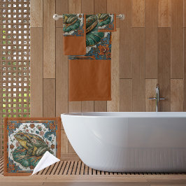 Cloisonne Frog on Lily Pad バスタオルセット