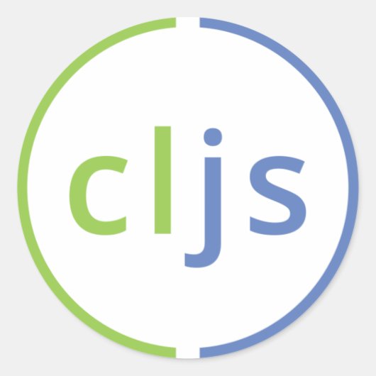 ClojureScript Sticker ラウンドシール (正面)