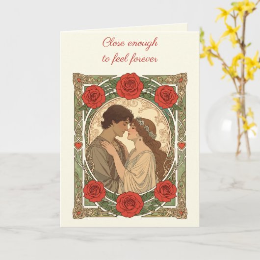 Close Enough To Feel Forever Art Nouveau  カード (黄色い花)