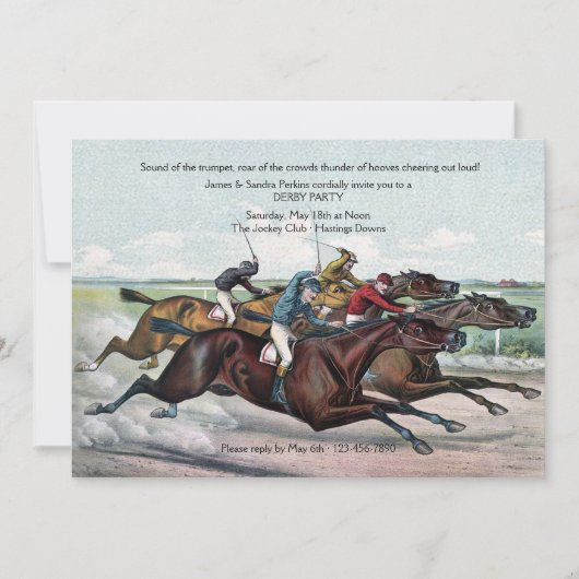 Close Finish Derby招待状 招待状 (正面)