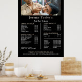 Close Shave、男性の理容師価格表 ポスター (キッチン)