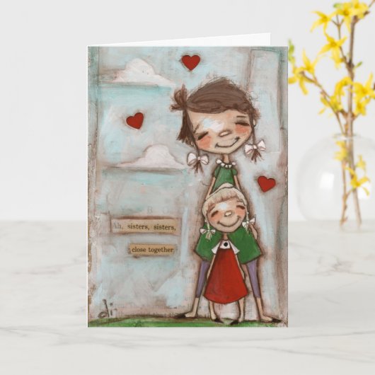 Close Together, Sisters -誕生日カード カード (黄色い花)
