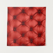 Close up background texture of scarlet red capiton タペストリー (正面(横))