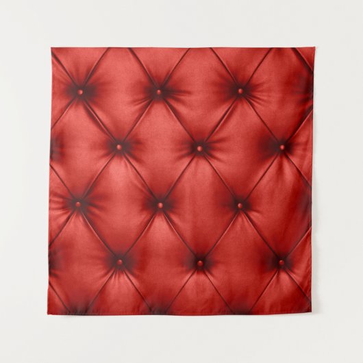 Close up background texture of scarlet red capiton タペストリー (正面)