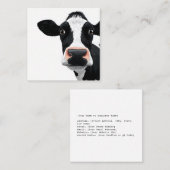 Close-Up Cow Curiosity スクエア名刺 (正面/裏面)