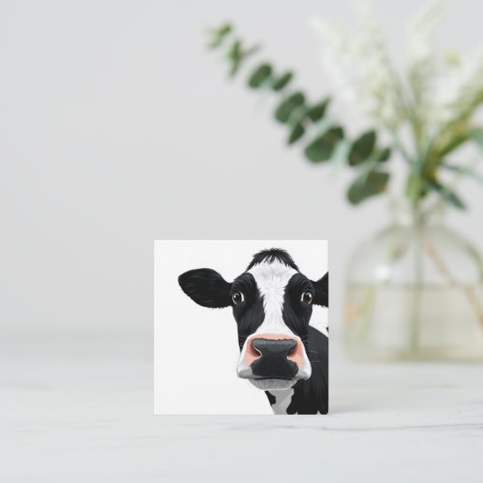 Close-Up Cow Curiosity スクエア名刺 (スタンド正面)