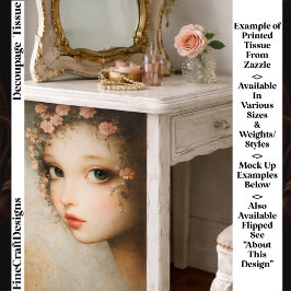 Close Up Floral Girl Vintage Canvas FF7L Decoupage 薄葉紙