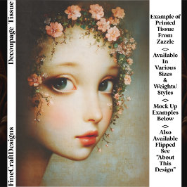 Close Up Floral Girl Vintage Canvas FF7R Decoupage 薄葉紙