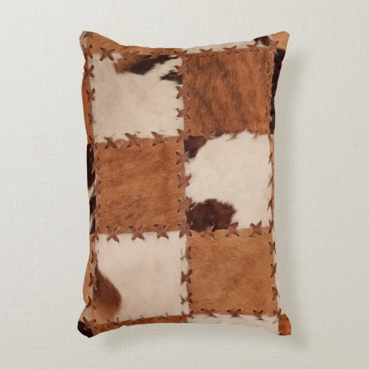 Close up leather patchwork textured background. アクセントクッション (正面(垂直))