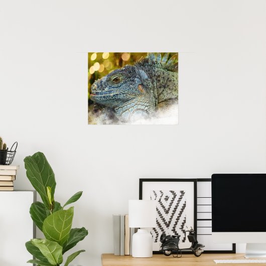 Close Up of a Large Scalygreen  Iguana Lizard ポスター (ホームオフィス)