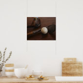 Close up of antique golf clubs and golf ball ポスター (キッチン)