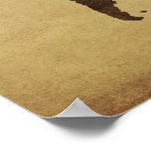 Close up of antique world map 3 ポスター (角)