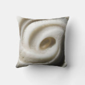 Close-Up of Creamy White Foam with Swirling Textur クッション (裏面)