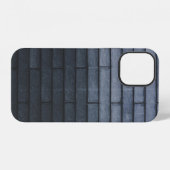 Close-up of gray brick wall iPhoneケース (裏面横)