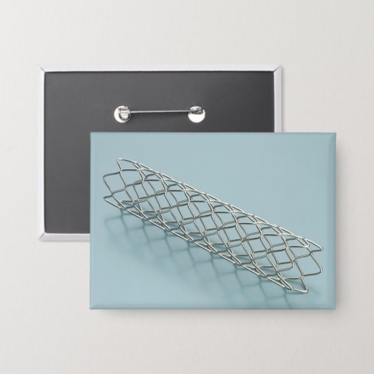 Close-up of medical stent 缶バッジ (正面/裏面)