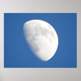 Close up of the Moon and Blue Sky Photo ポスター