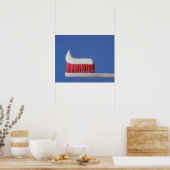 Close-up of toothpaste on a toothbrush ポスター (キッチン)