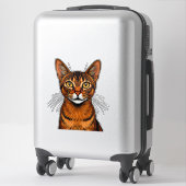 Close-Up Orange Tabby Abyssinian Cat Portrait シール (スーツケース)