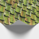 Close-up photo of green shingle roof ラッピングペーパー (角)