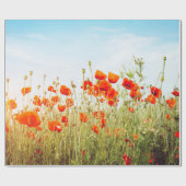Close up poppies on field. Wild flowers in springt ラッピングペーパー (フラット)