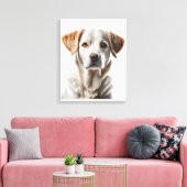 Close-Up Portrait of a Sweet-Faced Dog キャンバスプリント (インサイチュ (リビング))