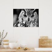 Close Up Portrait Of Eurasian Eagle-owl ポスター (キッチン)