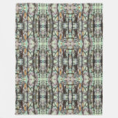 Close-up scene of birch log stumps, rustic charm フリースブランケット (正面)